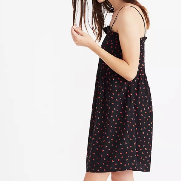 MADEWELL Pintuck Cami Dress in Fresh Strawberries - Picture 7 of 11